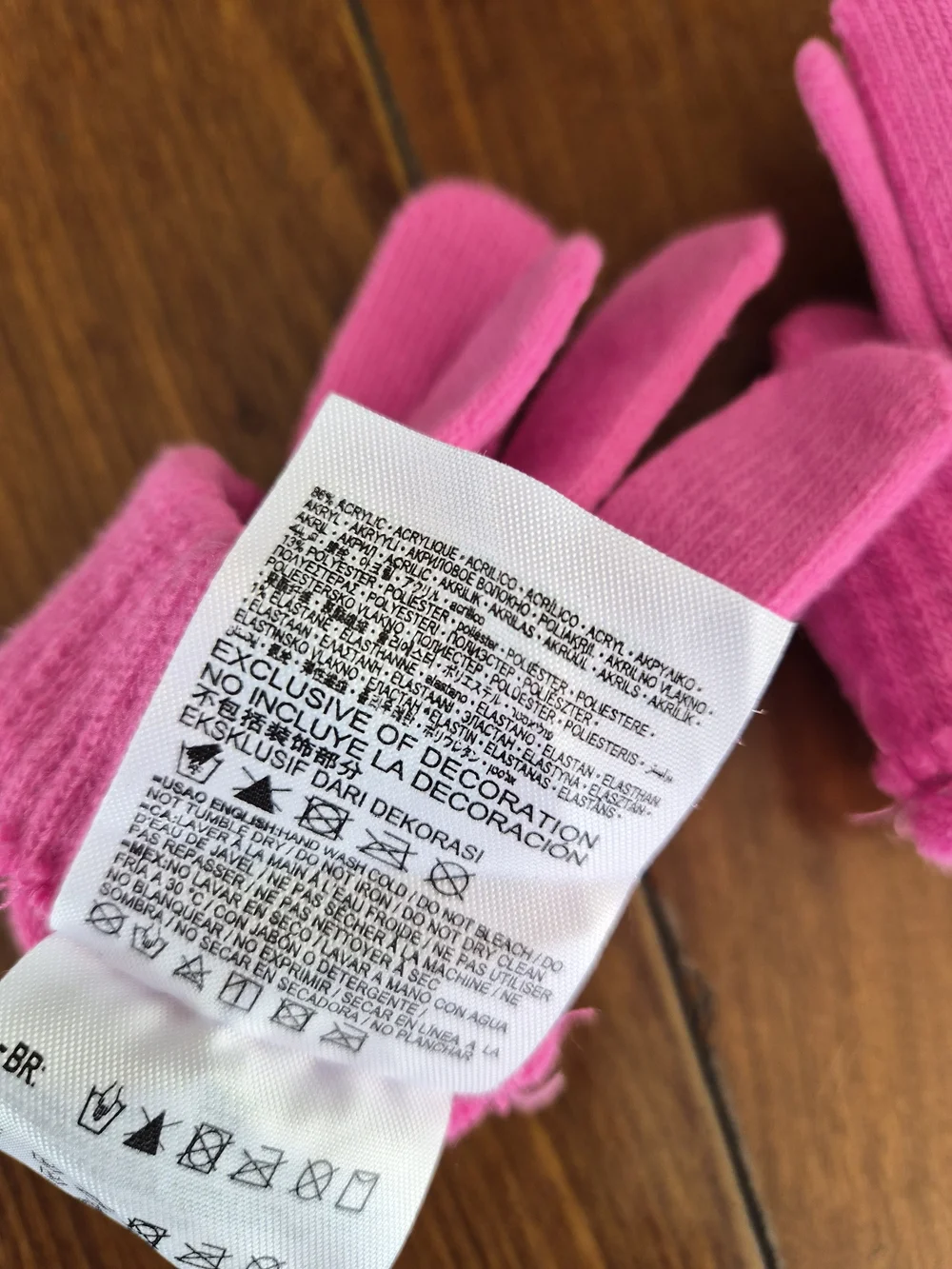 Nike Kids Hot Pink Knit Logo Gloves
